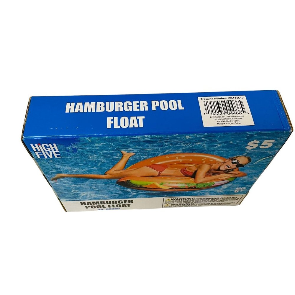 High Five Adult Hamburger Inflatable Swimming Pool Fun Float 39" - Picture 4 of 5